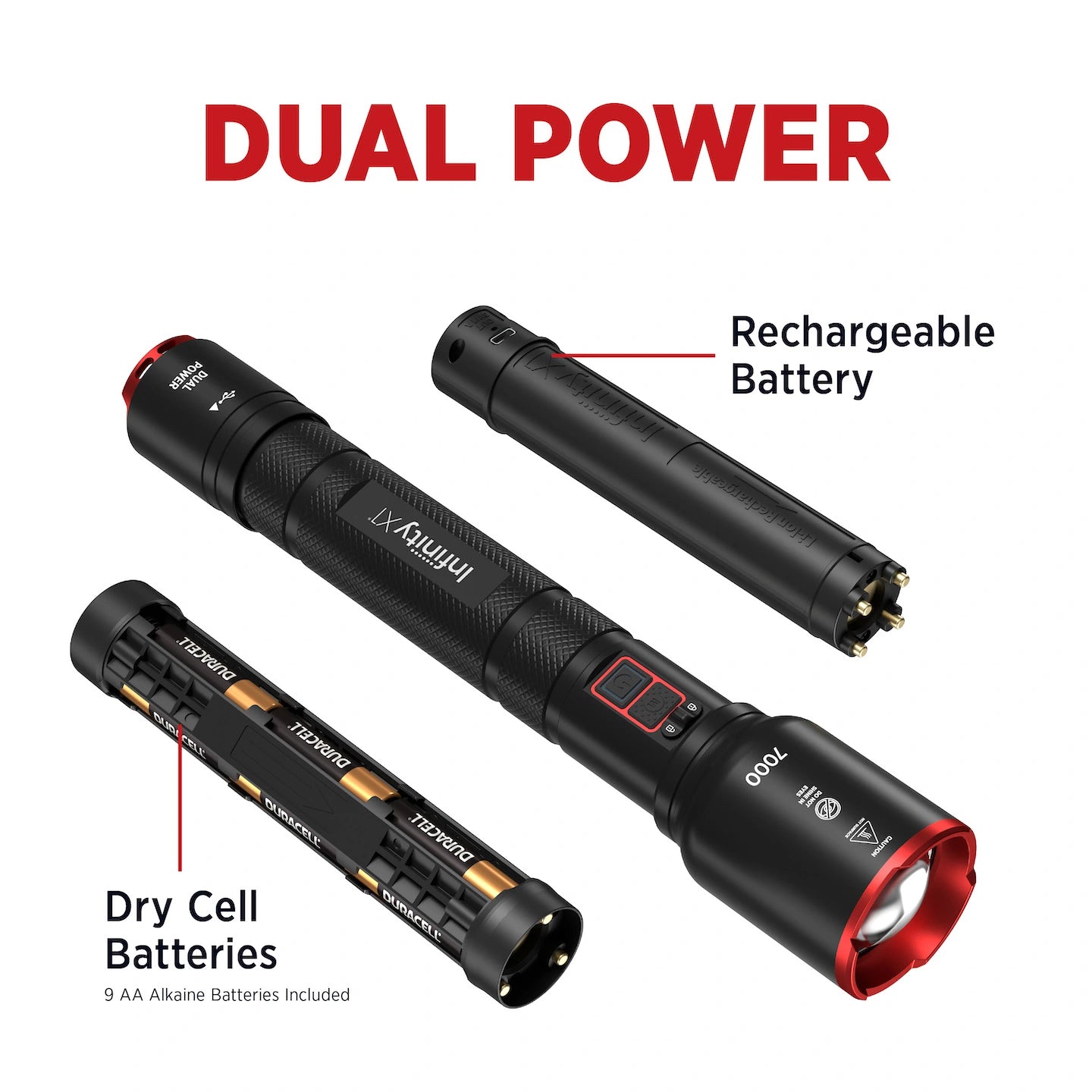 7000 L Dual Power Flashlight