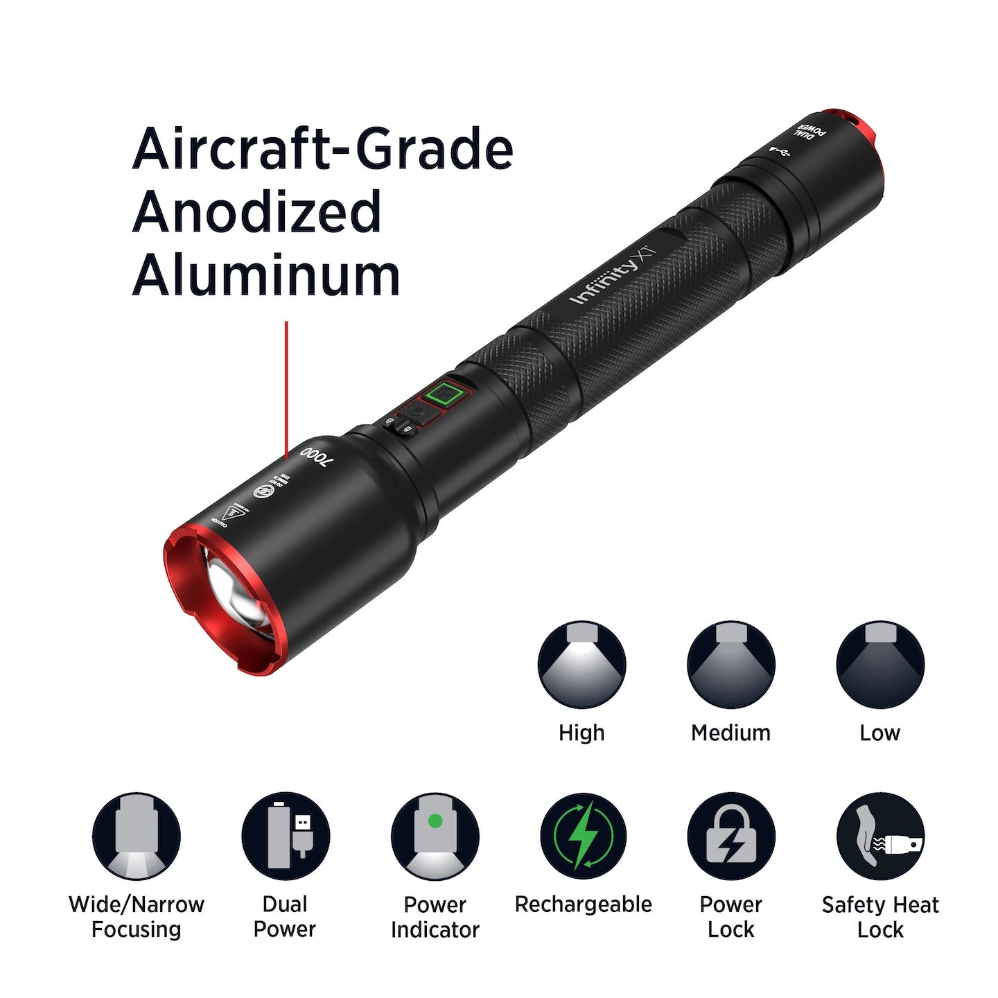 7000 L Dual Power Flashlight